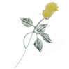 Róża srebrna z żółtym bursztynem ROZ8