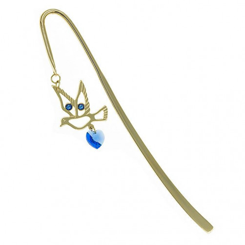 Złota zakładka do książek gołąbek swarovski 122-0128 Złota zakładka do książek gołąbek swarovski 122-0128