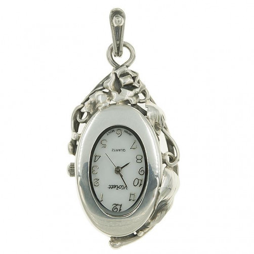 Srebrny zegarek damski na łańcuszek Violett 188
