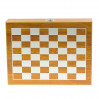 Zestaw piersiówka, kieliszki, lejek i szachy - drewniana kaseta 6-4508