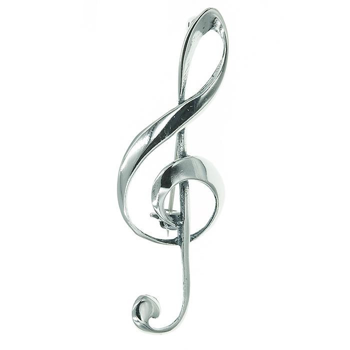 Broszka srebrna klucz wiolinowy BRO20