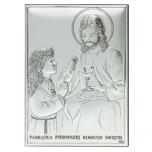 Ikona, obrazek srebrny - Pamiątka I Komunii Świętej DS45/3A