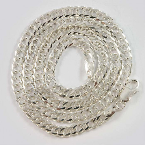 Łańcuch srebrny rombus 50cm ŁAN75