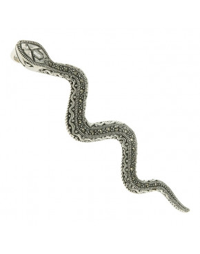 Wisiorek srebrny wąż z markazytami WIS76