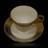 Komplet 6 filiżanek z talerzykami złoty