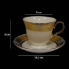 Komplet 6 filiżanek z talerzykami złoty