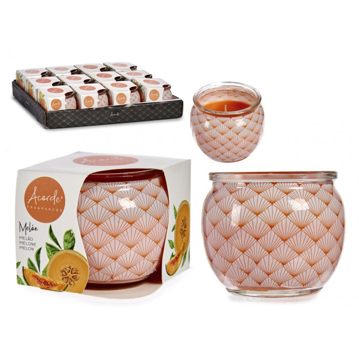 Kpl. 12 świec zapachowych w szkle - Melon