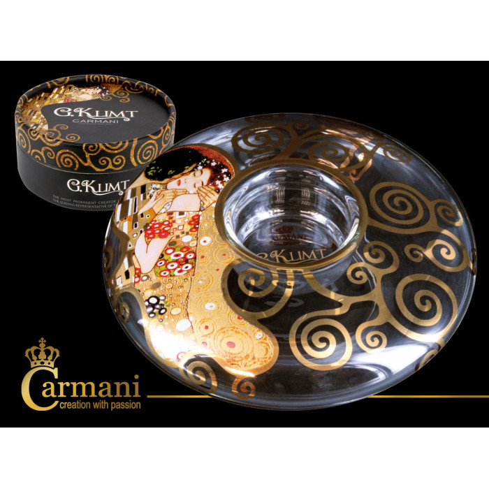 Świecznik dysk duży - G. Klimt Pocałunek (CARMANI)