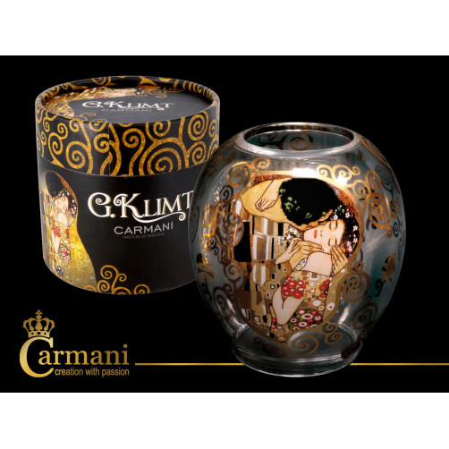 Świecznik szklany - Gustav Klimt the Kiss (CARMANI)