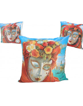 Poduszka z wypełnieniem/suwak - Alex Levin, Maska wenecka (CARMANI) 023-8081