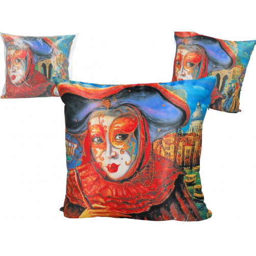 Poduszka z wypełnieniem/suwak - Alex Levin, Maska wenecka (CARMANI)