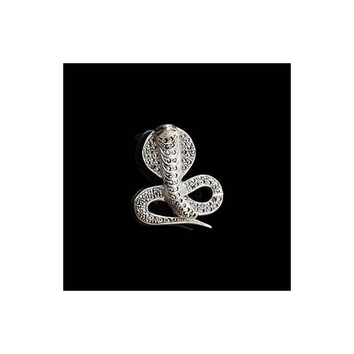 Broszka srebrna kobra z markazytami 69/T