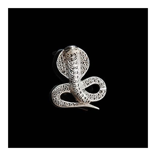 Broszka srebrna kobra z markazytami 69/T