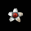 Broszka srebrna kwiatek z koralowcem SA 450 10.8g
