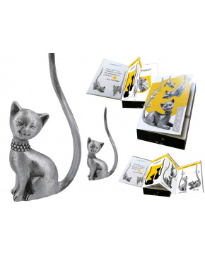 Figurka kot stojak na biżuterię metal