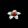 Broszka srebrna kwiatek z koralowcem SA 450 10.8g