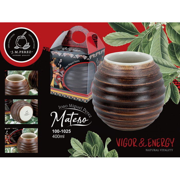 Naczynie Ceramiczne do Yerby - brązowa opona