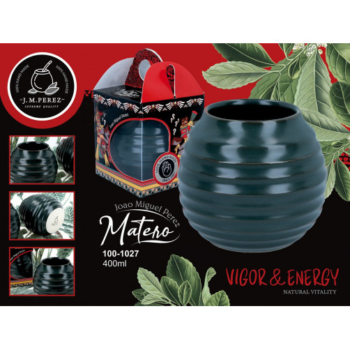 Naczynie Ceramiczne do Yerby - zielono-szara opona