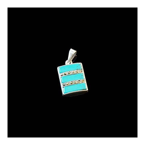 Zawieszka srebrna z turkusem i markazytami B 2.9g