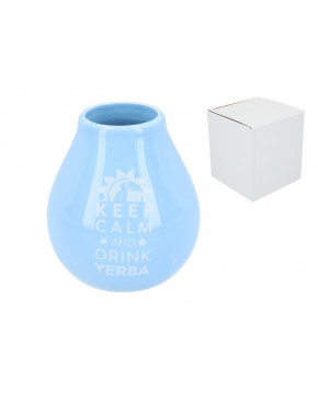 Matero Ceramico LUKA BLUE z logo MATE GREEN
