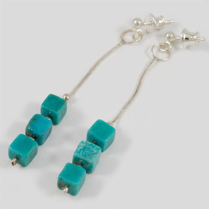 Kolczyki srebrne z turkusami K16 3.0g