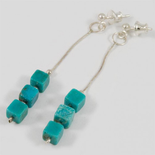 Kolczyki srebrne z turkusami K16 3.0g