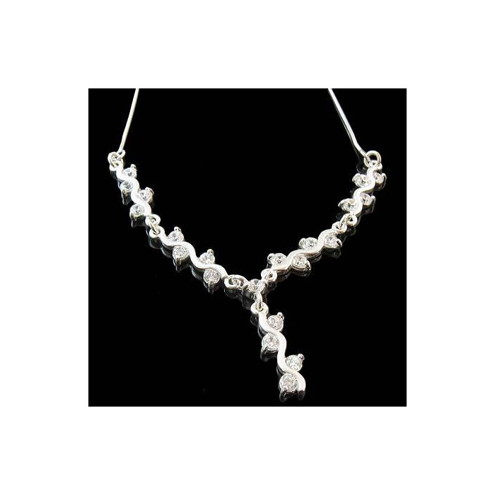 Naszyjnik srebrny z cyrkoniami B 7.3g