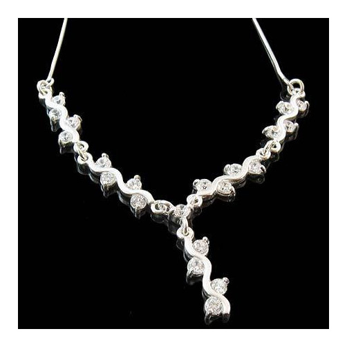 Naszyjnik srebrny z cyrkoniami B 7.3g