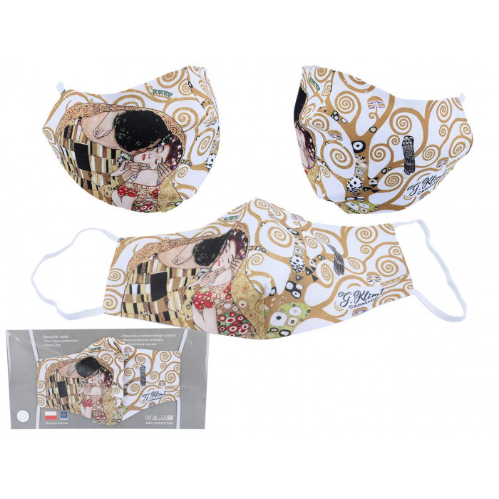 Maseczka ochronna - G. Klimt, Pocałunek (kremowe tło) (CARMANI)