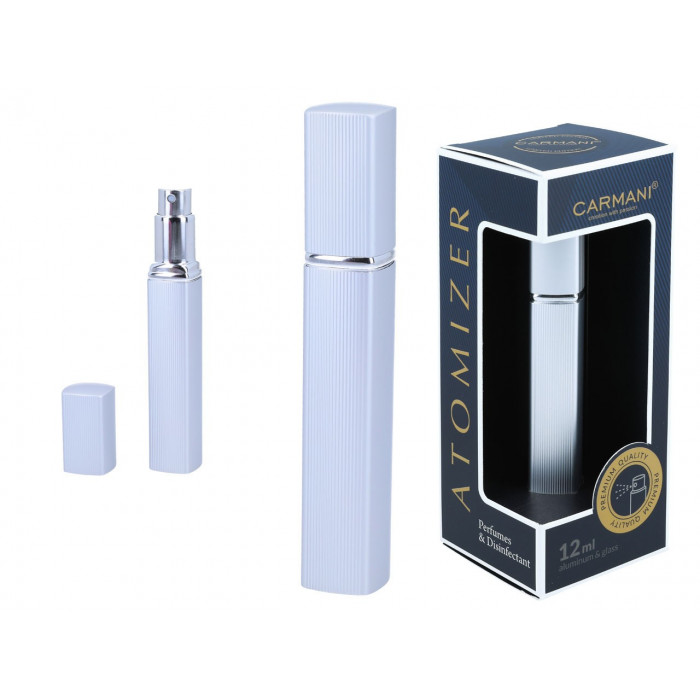 Atomizer - pojemnik karbowany na perfumy/płyn antybakteryjny - srebrny