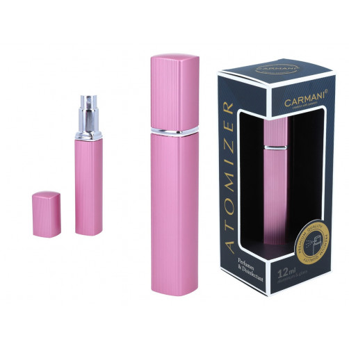 Atomizer - pojemnik karbowany na perfumy/płyn antybakteryjny - różowy