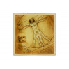 Talerz dekoracyjny - L. da Vinci, Człowiek Witruwiański 13x13cm