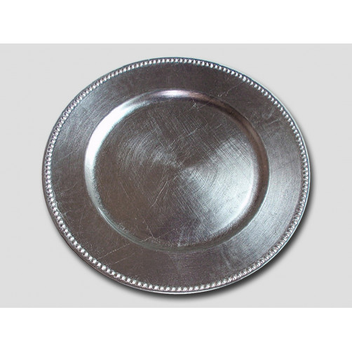 Podkładka lakowa pod talerz - srebrna