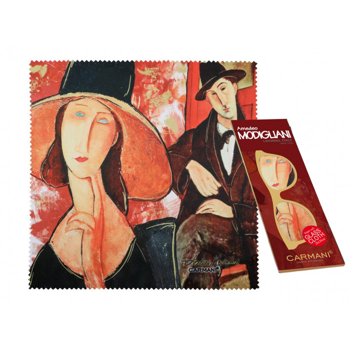 Ściereczka do okularów - A. Modigliani, Kobieta w kapeluszu i Mario Varvogli (CARMANI)