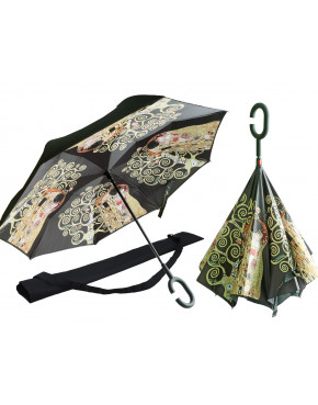 Parasol odwrotnie otwierany - G. Klimt, Pocałunek + Drzewo (CARMANI)