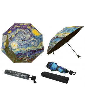 Parasol składany - V. van Gogh, Gwiaździsta Noc (dekoracja na wierzchu) (CARMANI)