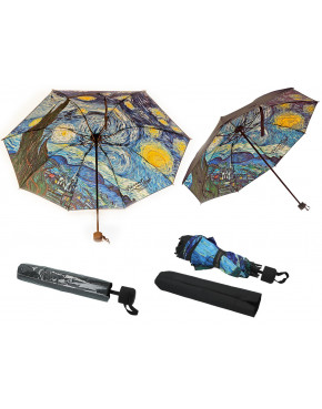 Parasol składany - V. van Gogh, Gwiaździsta Noc (dekoracja pod spodem) (CARMANI)