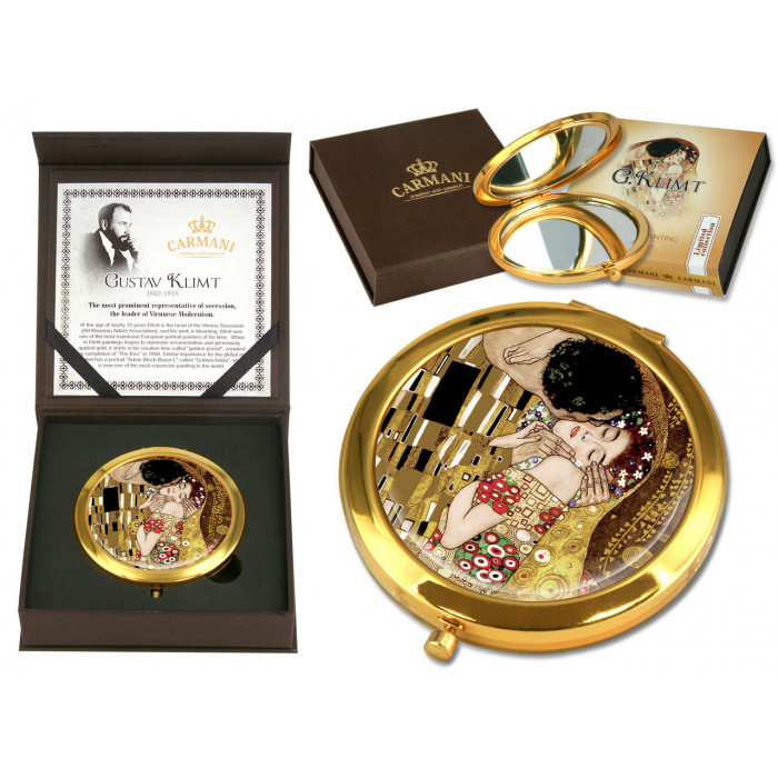 lustereczko Klimt Pocałunek brązowe tło CARMANI 181-1002