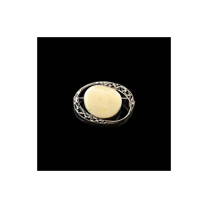 Broszka srebrna z bursztynem WS-6700 12.0g