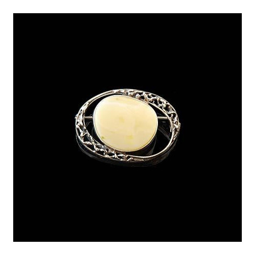 Broszka srebrna z bursztynem WS-6700 12.0g