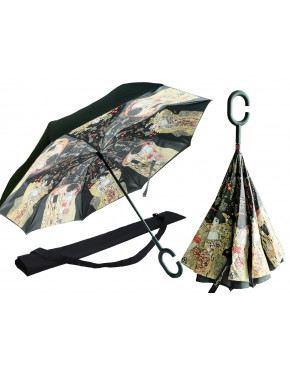 Parasol odwrotnie otwierany - G. Klimt, Pocałunek + Adela (CARMANI)