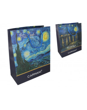 Torebka prezentowa - V. van Gogh, Taras Kawiarni w nocy, Gwiaździsta Noc (CARMANI)