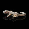 Broszka srebrna jaszczurka z granatami 119/T 16.5g