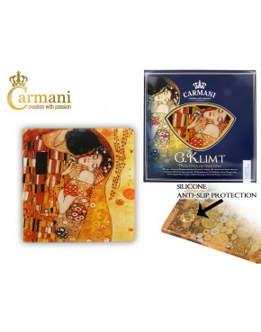 Podkładka szklana - G. Klimt, Pocałunek 10.5x10.5cm