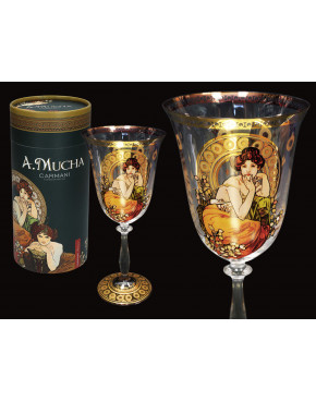 Kieliszek do wina - A.Mucha. Kamienie szlachetne - Topaz (CARMANI)