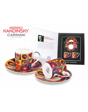 Kpl. 2 filiżanek espresso - Wassily Kandinsky. Color Stady. Squares with concentric circles /1913r.