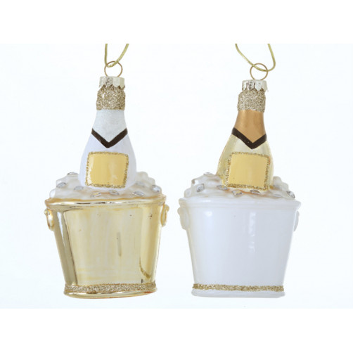 Bombka choinkowa - Butelka szampana w lodzie (wzór do wyboru)