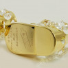 Złota figurka buciki z różowymi kryształkami swarovskiego 122-0040