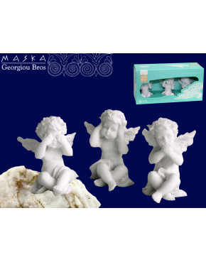 Zestaw 3 aniołków - alabaster grecki 395-0681