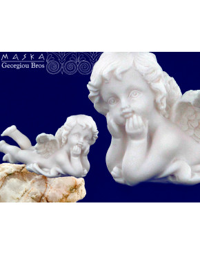 Aniołek leżący - alabaster grecki 395-0621